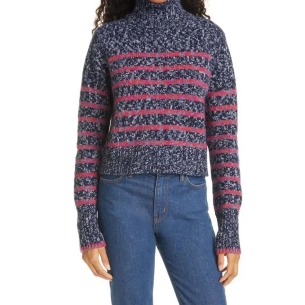 La Ligne Marin Navy Stripe Wool & Cashmere Sweater NWT Size XL